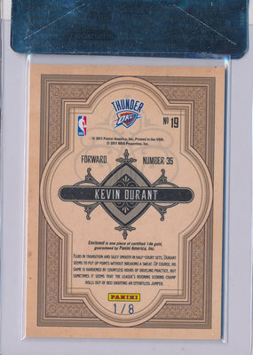 Panini 2010-2011 Gold Standard Gold Mining #19 Kevin Durant 1/8 / BGS Grade 9