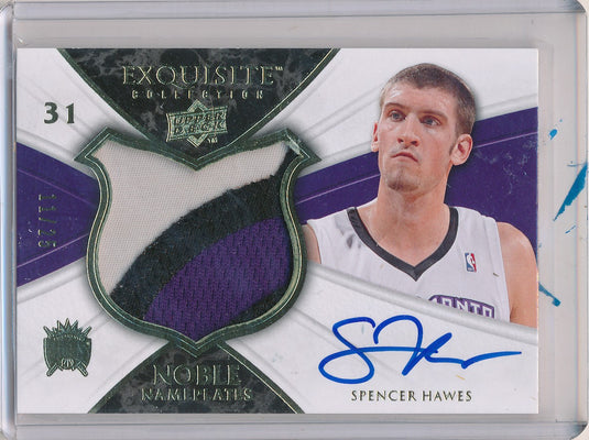 Upper Deck 2008-2009 Exquisite Collection Noble Nameplates #NASH Spencer Hawes 11/25