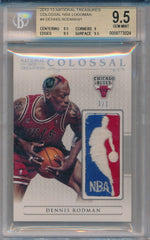 Panini 2012-2013 National Treasures Colossal NBA Logoman #1 Dennis Rodman 1/1 / BGS Grade 9.5