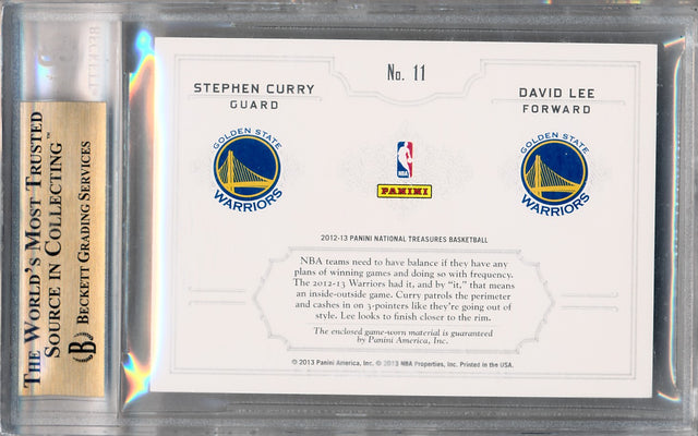 Panini 2012-2013 National Treasures NBA Logoman Combos #11 Stephen Curry / David Lee 1/4 / BGS Grade 9.5