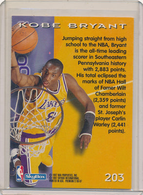 Skybox 1997  Rookie #203 Kobe Bryant