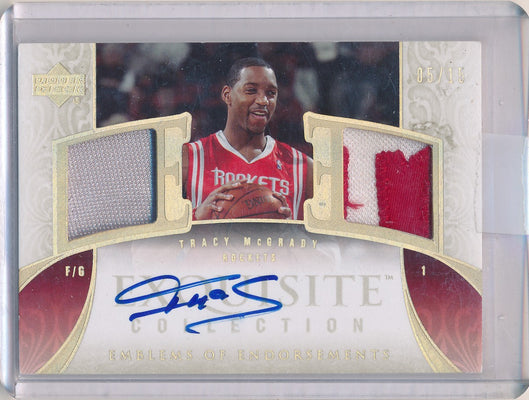 Upper Deck 2005-2006 Exquisite Collection Emblems Of Endorsement #EMTM Tracy Mcgrady 5/15