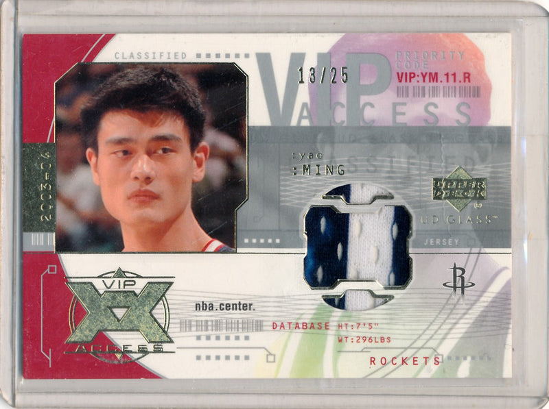 Upper Deck 2003-04 UD Glass VIP Access Jerseys #VIP-YM Yao Ming 13/25