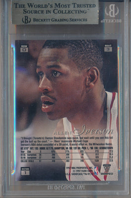 Fleer 1996-1997 Flair Showcase Row O #3 Allen Iverson  / BGS Grade 10