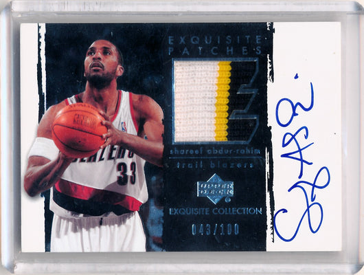 Upper Deck 2003-2004 Exquisite Collection Patches Autographs #AP-SA Shareef Abdur-Rahim 43/100