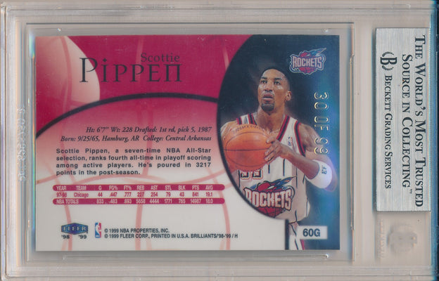 Fleer 1998-1999 Fleer Brilliants Gold   #60G Scottie Pippen 30/99 / BGS Grade 8.5