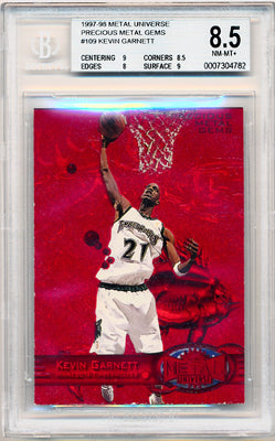 Skybox 1997-1998 Metal Universe Championship Precious Metal Gems Red #109 Kevin Garnet 50/100 / BGS Grade 8.5