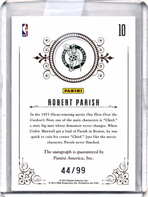 Panini 2010-2011 National Treasures Notable Nicknames  #10 Robert parish 44/99