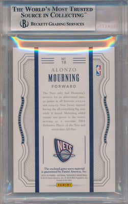 Panini 2015-2016 National Treasures LogoMan #18 Alonzo Mourning 1/1 / BGS Grade 9