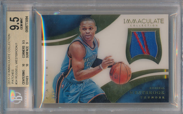 Panini 2013-14 Immaculate Collection Acetate Patches #34 Russell Westbrook 1/1 / BGS Grade 9.5