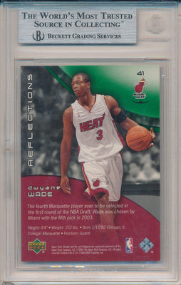 Upper Deck 2003-2004 Triple Dimensions Reflections Emerald #41 Dwyane Wade 100/100 / BGS Grade 9