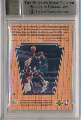 Upper Deck 1996-1997 UD3 Court Commemorative #C4 Shawn Kemp  / BGS Grade 9.5 / Auto Grade 10