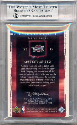 Upper Deck 2003-2004 Exquisite Collection Extra Exquisite Duals #LJ1 Lebron James 17/25 / BGS Grade 8.5