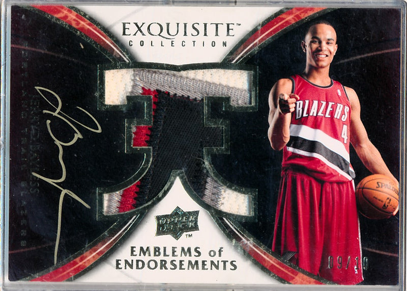 Upper Deck 2008-2009 Exquisite Collection Emblems Of Endorsement #EEJB Jerryd Bayless 9/10