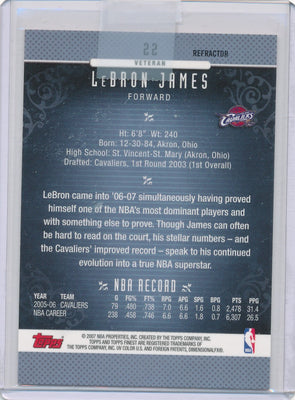 Topps 2007 Finest Refractor #22 Lebron James