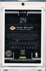 Panini 2016-2017 Impeccable Numbers #IJKB Kobe Bryant 10/24