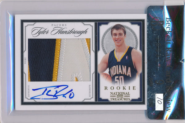 Panini 2009-2010 National Treasures Century Gold #212 Tyler Hansbrough 10/25 / Auto Grade 10