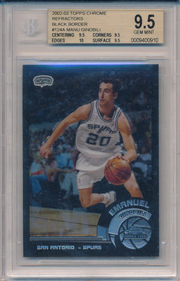 Topps 2002-2003 Chrome Refractors #124 Manu Ginobili  / BGS Grade 9.5