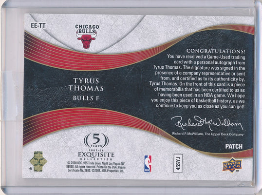 Upper Deck 2007-2008 Exquisite Collection Emblems Of Endorsement #EETT Tyrus Thomas 3/10