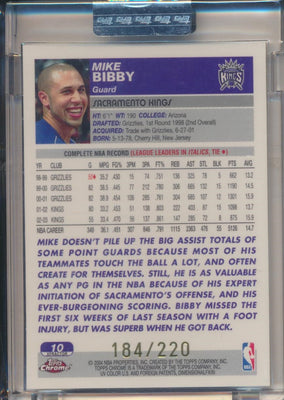 Topps  2003-2004 Chrome  X-Fractor #10 Mike Bibby 184/220