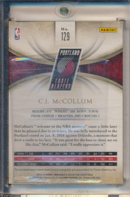 Panini 2013-2014 Immaculate RPA #129 C.J. McCollum 18/99