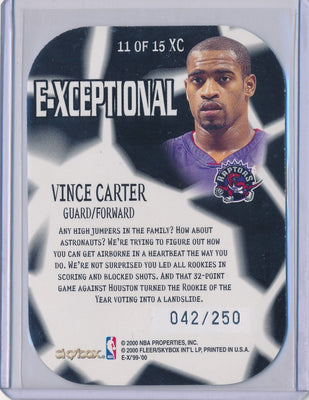 SkyBox 1999-2000 E-X E-Xceptional #11/15XC Vince Carter 42/250