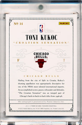 Panini 2012-2013 National Treasures  Notable Nicknames  #7 Toni Kukoc 27/99