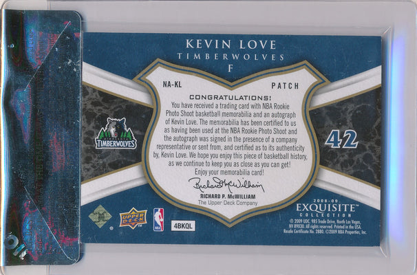 Upper Deck 2008-2009 Exquisite Collection Noble Nameplates #NA-KL Kevin Love 17/25 / Auto Grade 9