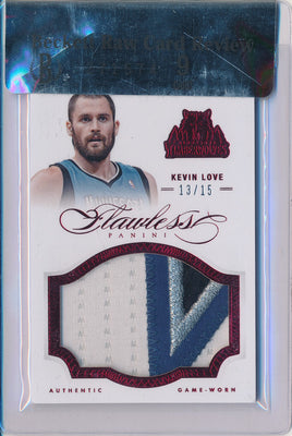 Panini 2012-2013 Flawless Ruby Jumbo Patches #18 Kevin Love 13/15 / BGS Grade 9