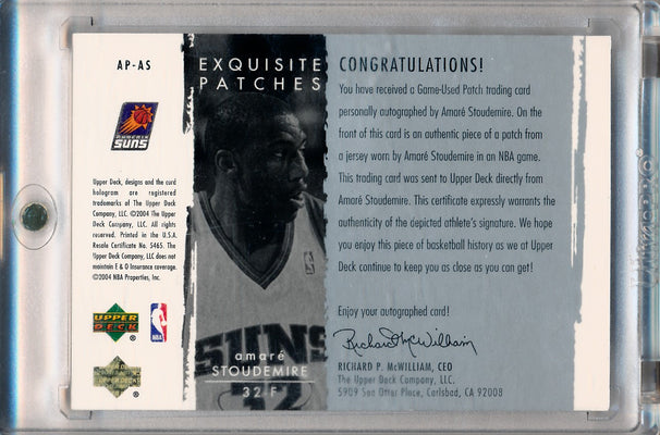 Upper Deck 2003-2004 Exquisite Collection Patches Autographs #AP-AS Amare Stoudemire 97/100