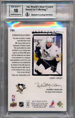 Upper Deck 2009-2010 Exquisite Collection Rookie Patch Flashback #78S Sidney Crosby 7/25 / BGS Grade 8.5 / Auto Grade 10