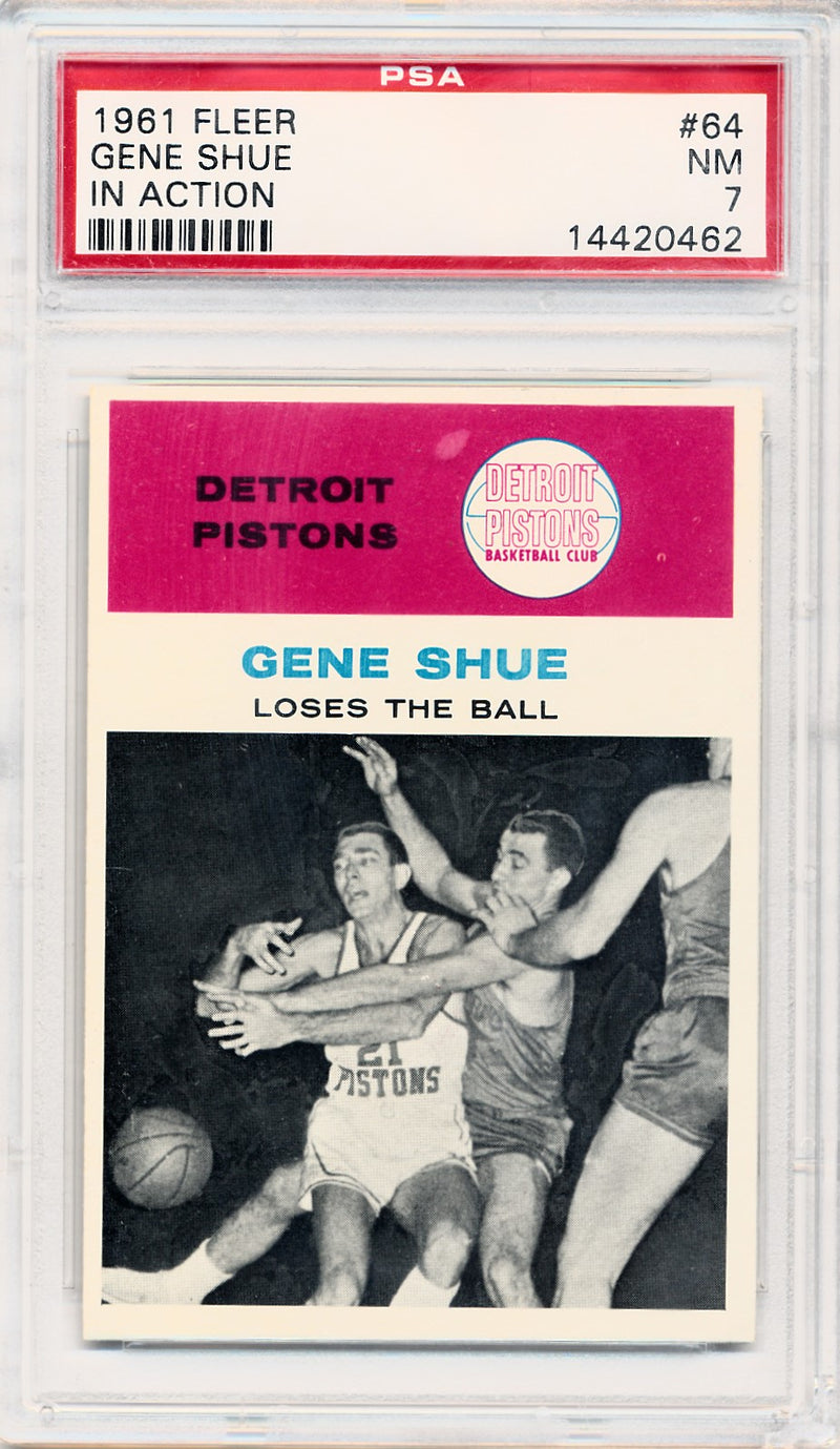 Fleer 1961 Detroit Pistons  #64 Gene Shue  / PSA Grade 7