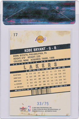 Fleer 2004-2005 Authentix  #17 Kobe Bryant 33/75