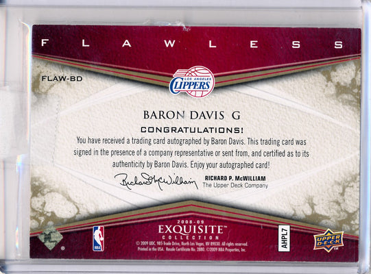 Upper Deck 2008-2009 Exquisite Collection Flawless Autographs #FLAW-BD Baron Davis 7/50