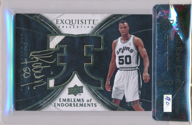 Upper Deck 2008-2009 Exquisite Collection Emblems Of Endorsement #EERO David Robinson 8/10 / Auto Grade 9