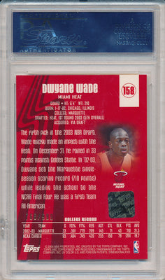 Topps 2003-2004 Finest Basketball #158 Dwyane Wade 768/999 / PSA Grade 10