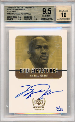 Upper Deck 1999 Ud Century Legends Epic Signatures Century #MJ Michael Jordan 5/23 / BGS Grade 9.5 / Auto Grade 10