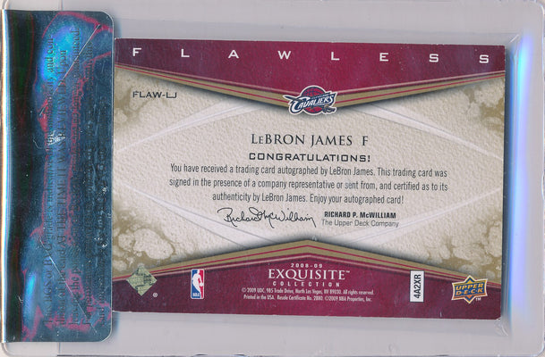 Upper Deck 2008-2009 Exquisite Collection Flawless Autographs #FLAW-LJ Lebron James 18/23 / Auto Grade 10