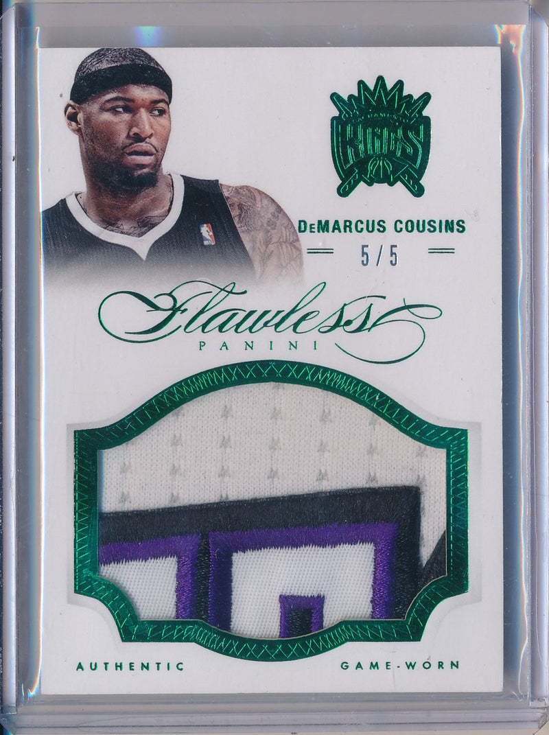 Panini 2012-2013 Flawless Emerald Jumbo Patches #15 Demarcus Cousins 5/5