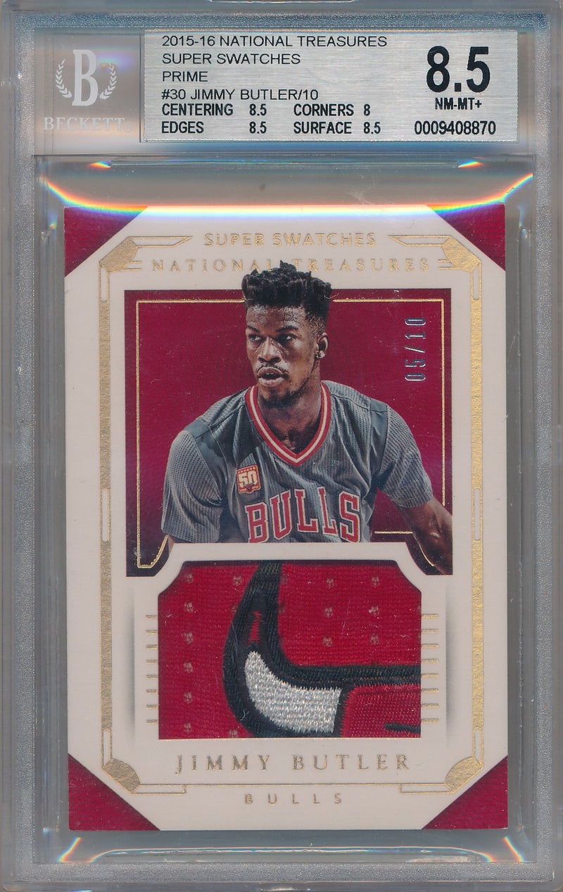 Panini 2015-2016 National Treasures Super Swatches #30 Jimmy Butler 5/10 / BGS Grade 8.5