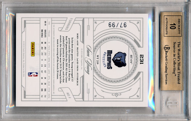 Panini 2009-2010 National Treasures Century Silver #231 Sam Young 97/99 / BGS Grade 9.5 / Auto Grade 10