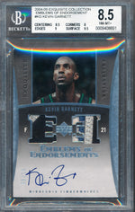 Upper Deck 2004-2005 Exquisite Collection Emblems Of Endorsement #KG Kevin Garnett 8/10 / BGS Grade 8.5 / Auto Grade 10