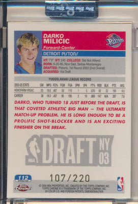 Topps  2003-2004 Chrome  X-Fractor #112 Darko Milicic 107/220