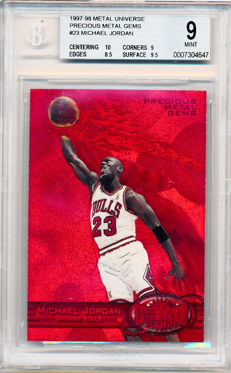 Skybox 1997-1998 Metal Universe Championship Precious Metal Gems Red #23 Michael Jordan 57/100 / BGS Grade 9