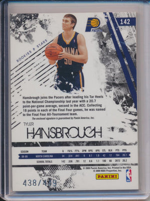 Panini 2008-2009 Rookies & Stars Jumbo Patch RPA #142 Tyler Hansbrough 438/449