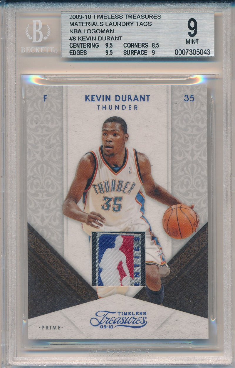 Panini 2009-2010 Timeless Treasures Materials Laundry Tags #8 Kevin Durant 1/1 / BGS Grade 9