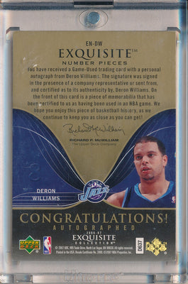 Upper Deck 2006-2007 Exquisite Collection Exquisite Number Pieces #EN-DW Deron Williams 1/8