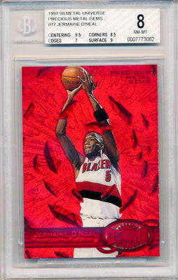 Skybox 1997-1998 Metal Universe Championship Precious Metal Gems Red #77 Jermaine O'neal 85/100 / BGS Grade 8