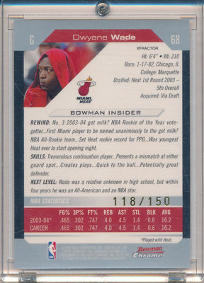 Bowman 2004-2005 Bowman Chrome  X-Fractor #68 Dwyane Wade 118/150