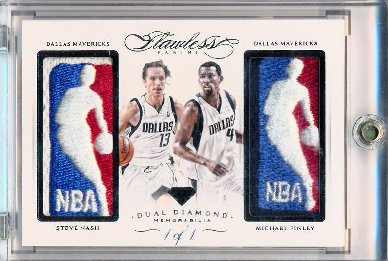 Panini 2014-2015 Flawless Basketball Dual Diamond Logoman #DD-DAL Steve Nash / Michael Finley 1/1